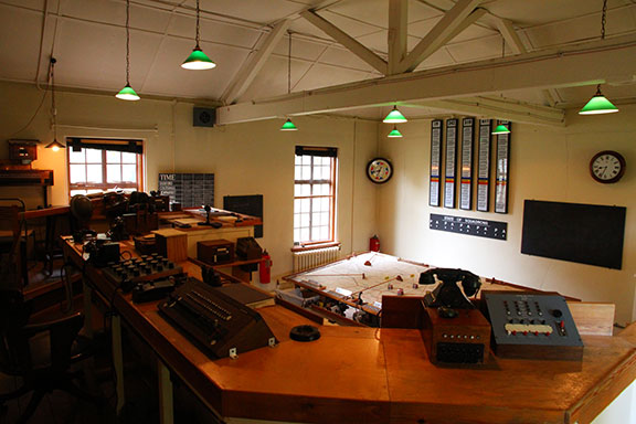 A photo showing the layout and equipment of the Ops room at Duxford.